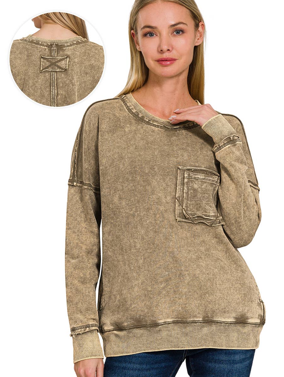 42POPS - Vendita all'ingrosso Felpa - Donna - Pullover in French Terry lavaggio acido.19