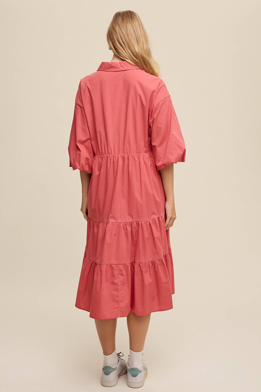 Listicle - Wholesale Dress - Women's - Tiered Poplin Shirt Dress29