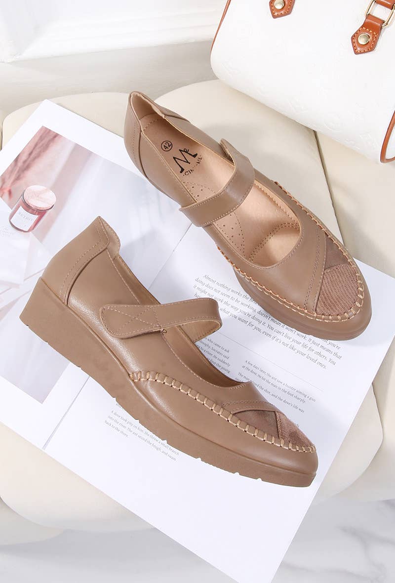 BELLICY / Cink-me - Wholesale Sandals - Women's - DM890-2, Wedge sandals in two-tone faux leather/lizard3