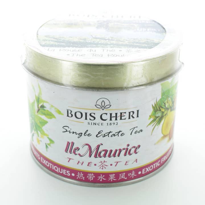 Bois Cheri Black Tea Exotic Fruits (125g - loose black tea) in nostalgic collectible tin for wholesale by Taste of Paradise