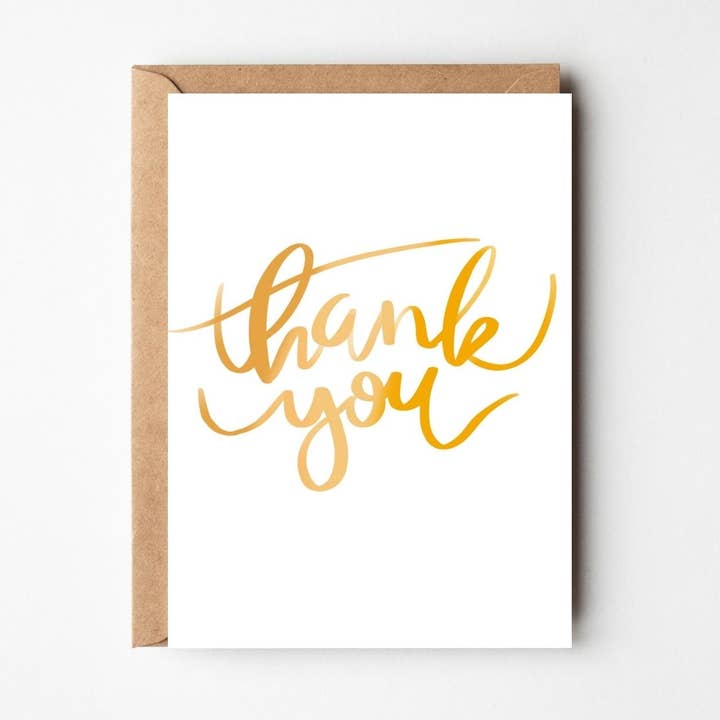 Thank You Card Yellow Ombre for wholesale by Marigold & Aster Creative
