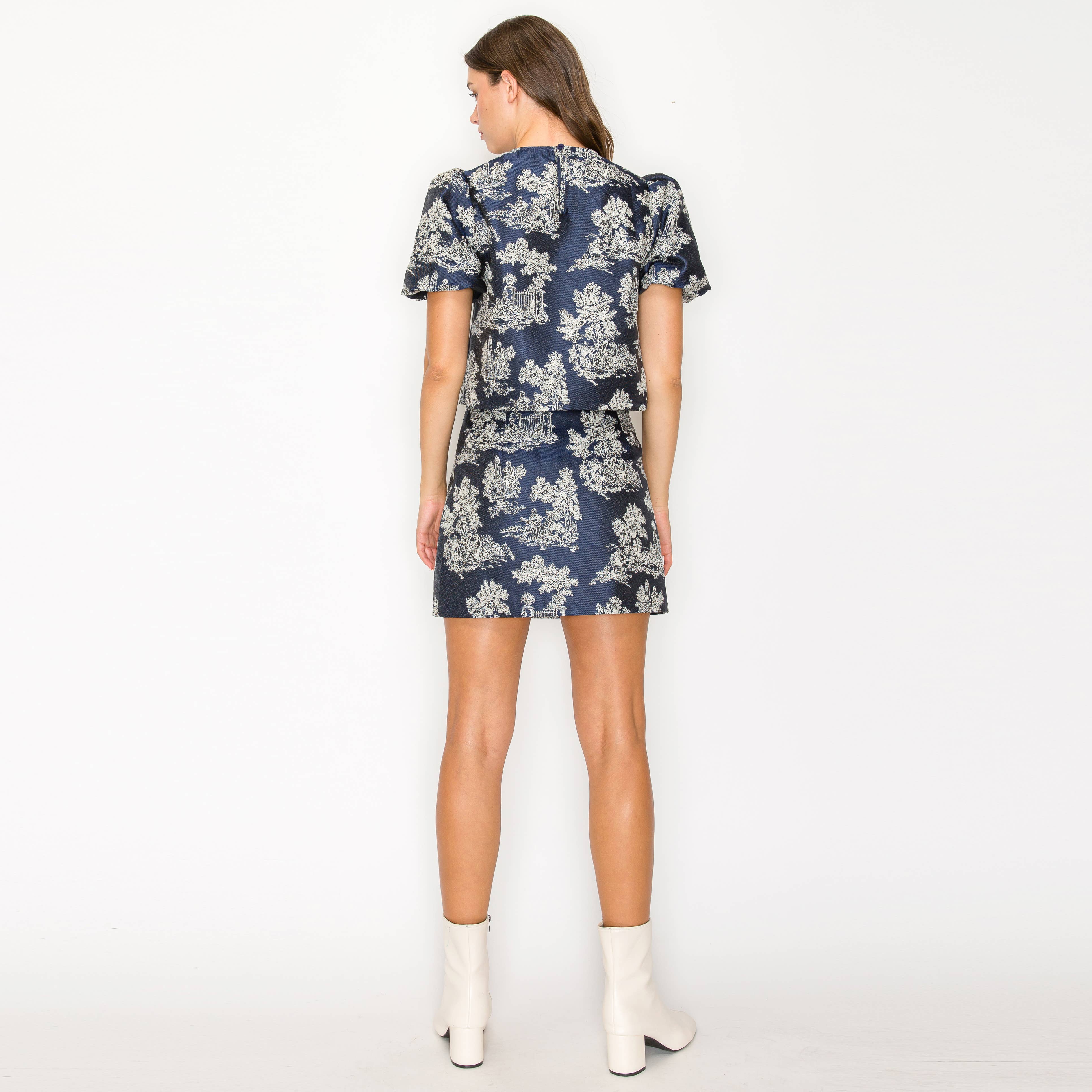 LoveWednesday - Wholesale Skirt - Women's - Toile jacquard pattern mini skirt - LWK115312