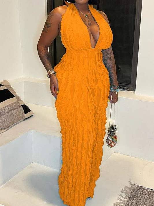 Flarix - Wholesale Jumpsuit - Women's - mesh ruffle halter jumpsuit9