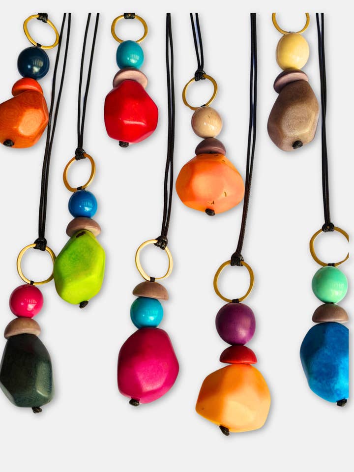 Collana con pendente regolabile Beta - Multicolore per la vendita all'ingrosso da parte di Pretty Pink Eco-Jewellery