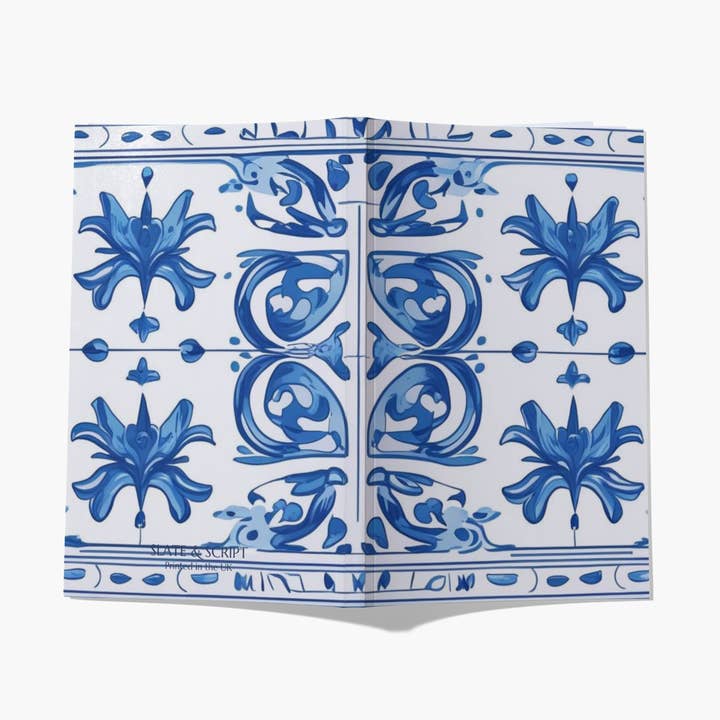 Slate and Script 'Amalfi blue tile' A5 Notebook 80 pages for wholesale by Slate and Script