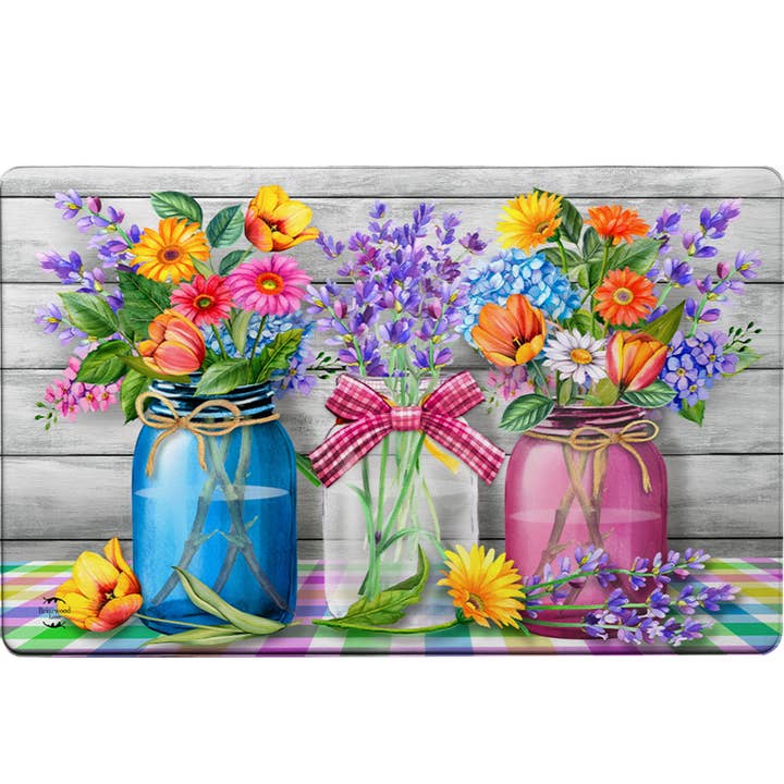 Spring Floral Jars Comfort Mat for wholesale by Briarwood Lane