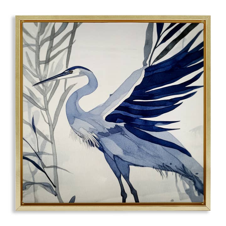Stupell Industries – wholesale Wall sign – Whimsical Blue Heron - Framed Wall Art24