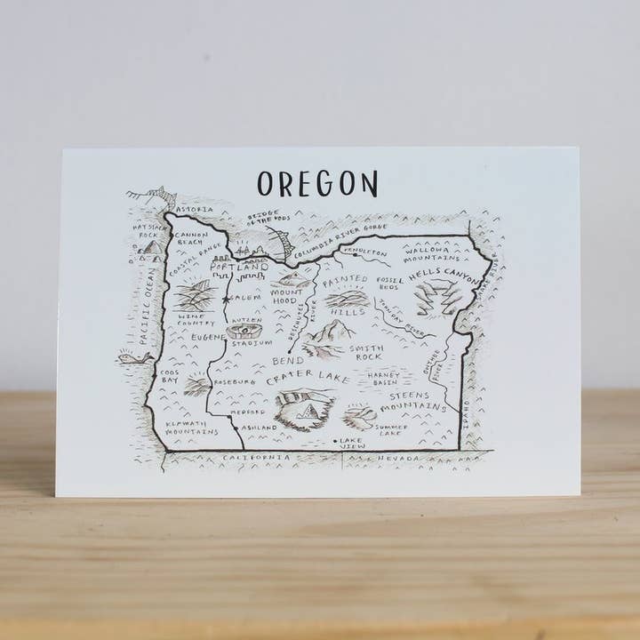 La mappa di Cartoline Oregon per la vendita all'ingrosso da parte di IamBibby