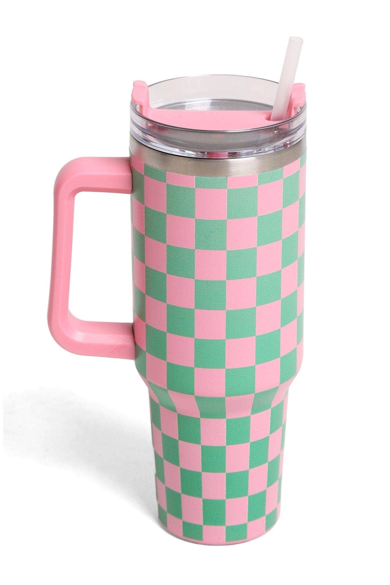 MiMi Wholesale - Vente Gourde/bouteille isotherme - Gobelet à carreaux TUM802 de 40 oz avec poignée4