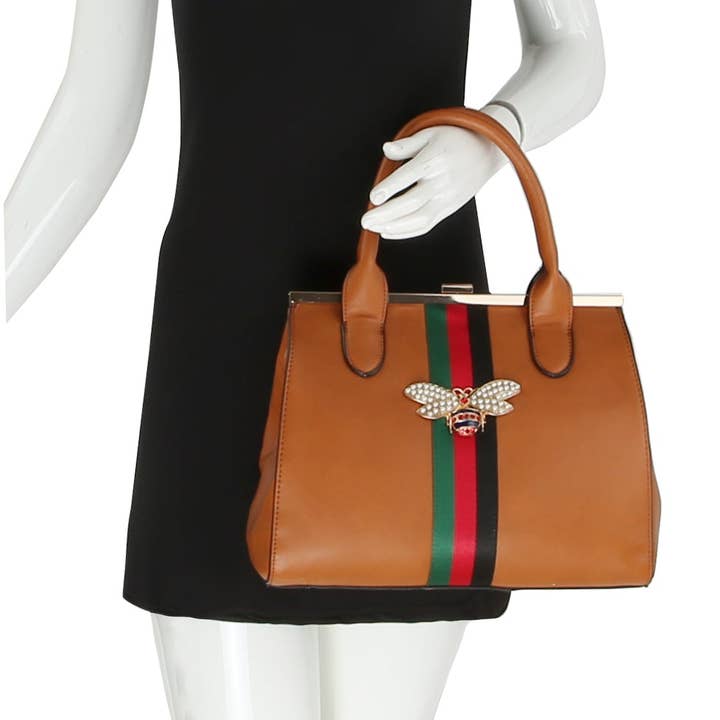 Handbag Factory Corp – wholesale Bärkasse - Dam – Handväska och axelremsväska 2 i 1 med guldfärgade detaljer4