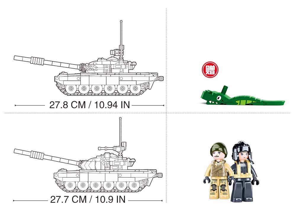 Sluban North America - Wholesale Build-a-Toy - Kids - T-72 Modern Soviet Main Battle Tank M38-B1011 - 770 Pcs2