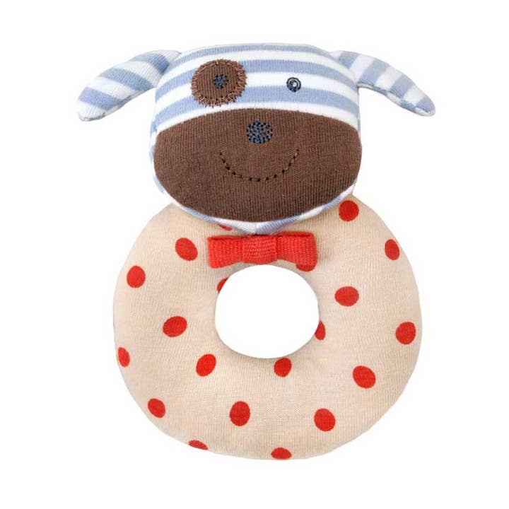Boxer the Dog - Teething Rattle for wholesale by Organic Farm Buddies