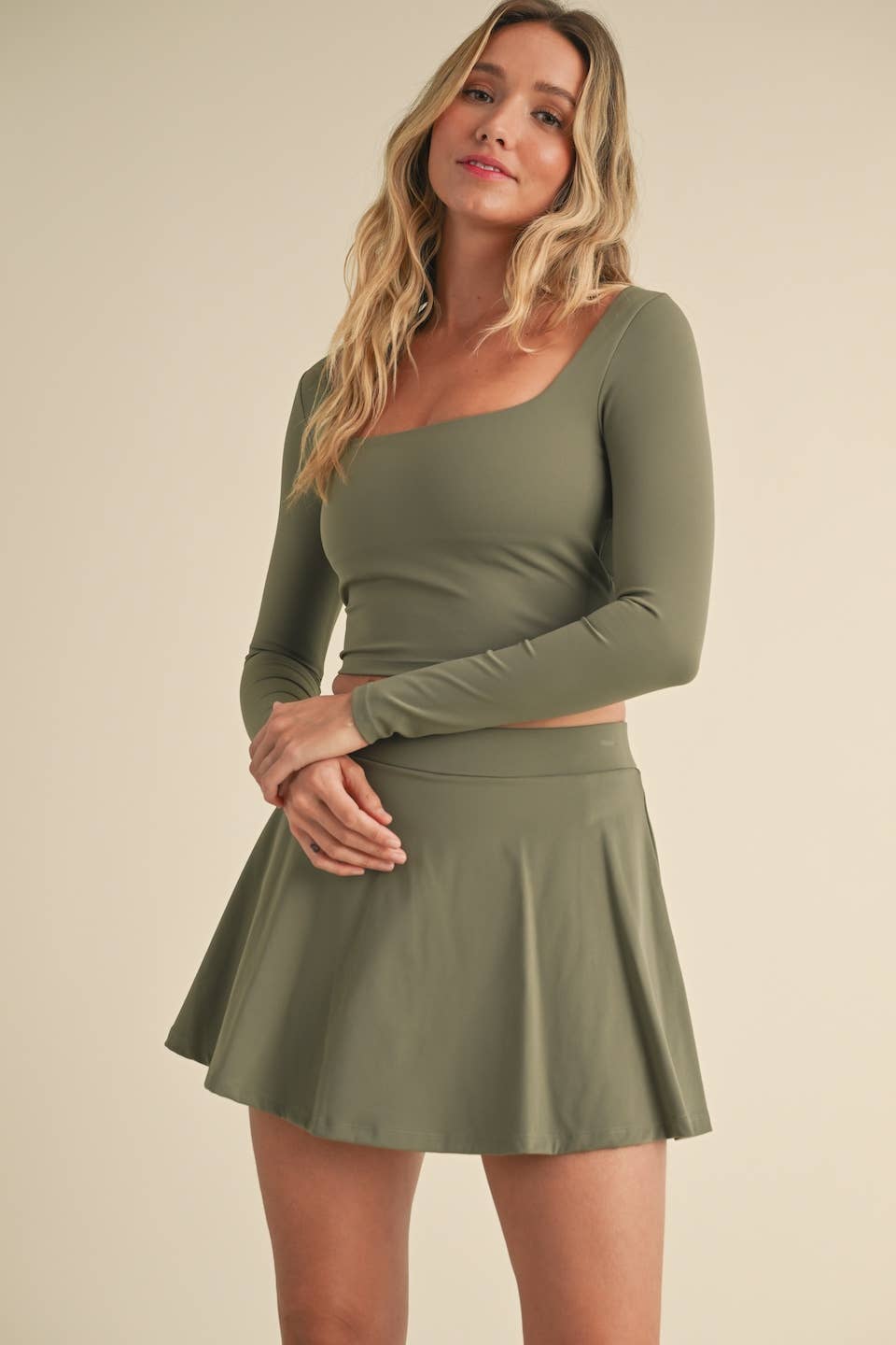 KIMBERLY C - Wholesale Athletic Top - Women's - Balletcore Long Sleeve Square Neck Top50