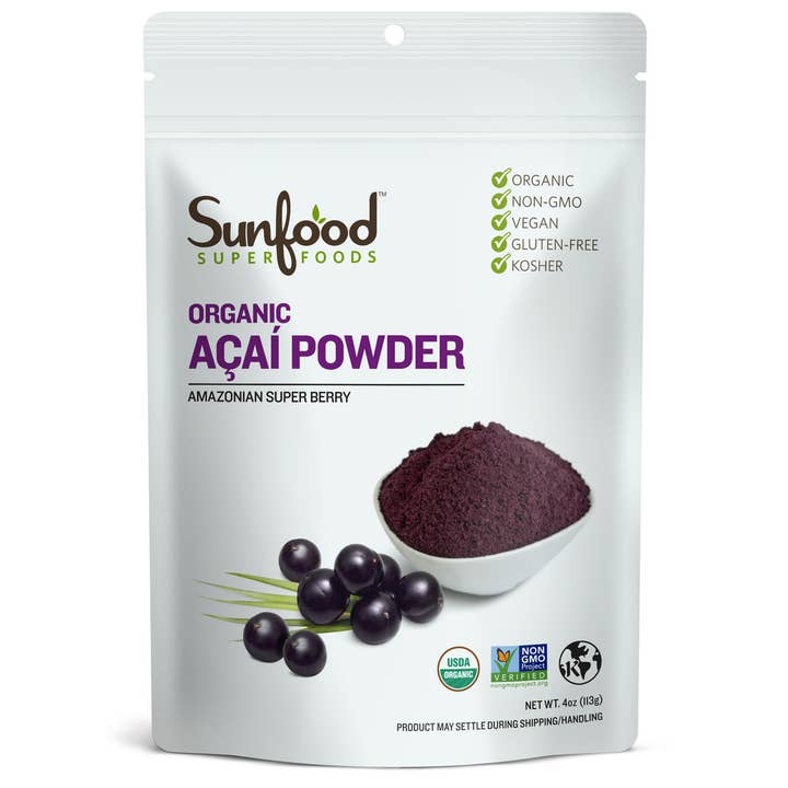 Acai Powder, 4oz for wholesale by Sunfood Superfoods