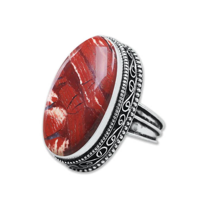 Handmade Jewels – wholesale Cocktail/statement ring – Artisanal Silver-Plated Statement Rings – Assorted Gemstones with Designer Bands (US Sizes 6–10, Non-Adjustable)5