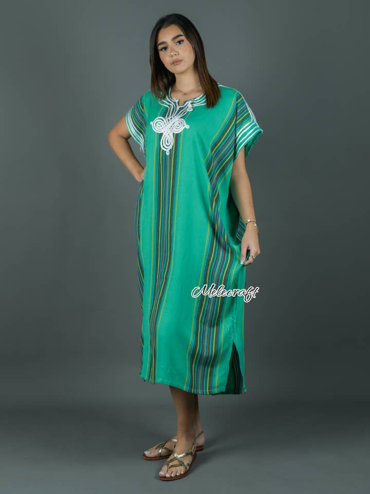Melecraft - Wholesale Kaftan - Women's - Moroccan Striped Kaftan Dress for Women - Handmade Gandoura2
