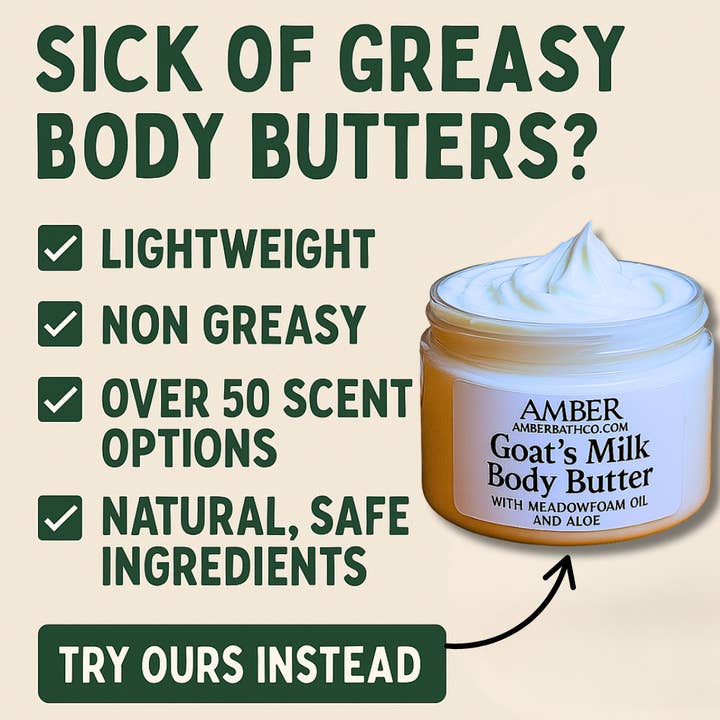 Amber Bath Co - Wholesale Body Balm/Butter - Goat's Milk Body Butter | 70 Scent Options1