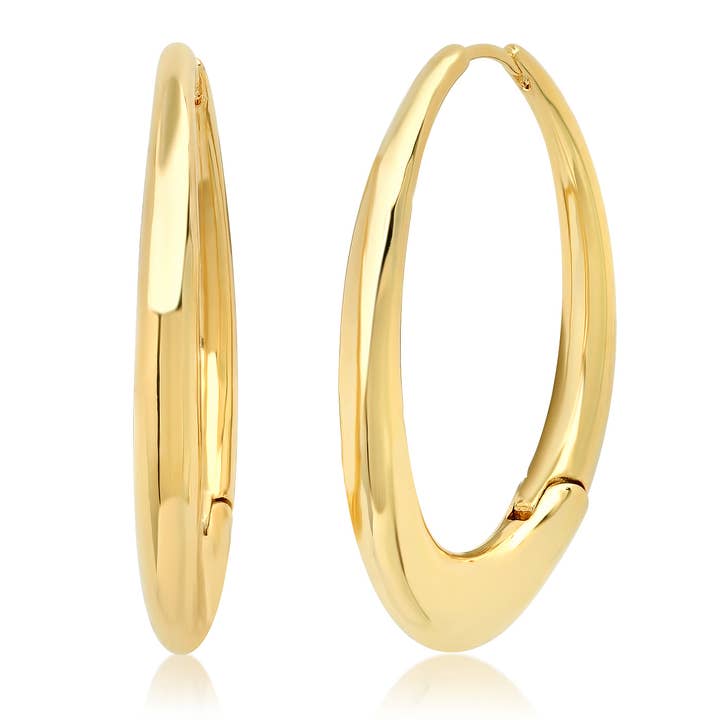 Large Oval Gold Huggies for wholesale by Tai Jewelry