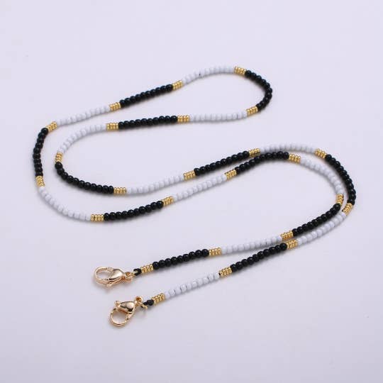 Cordon de masque facial, chaîne de masque à perles de haute qualité, collier de masque facial, chaîne de masque facial, porte-masque facial, sangles de masque légères, FMHC-24.0-0012 pour la vente par Aim Eternal