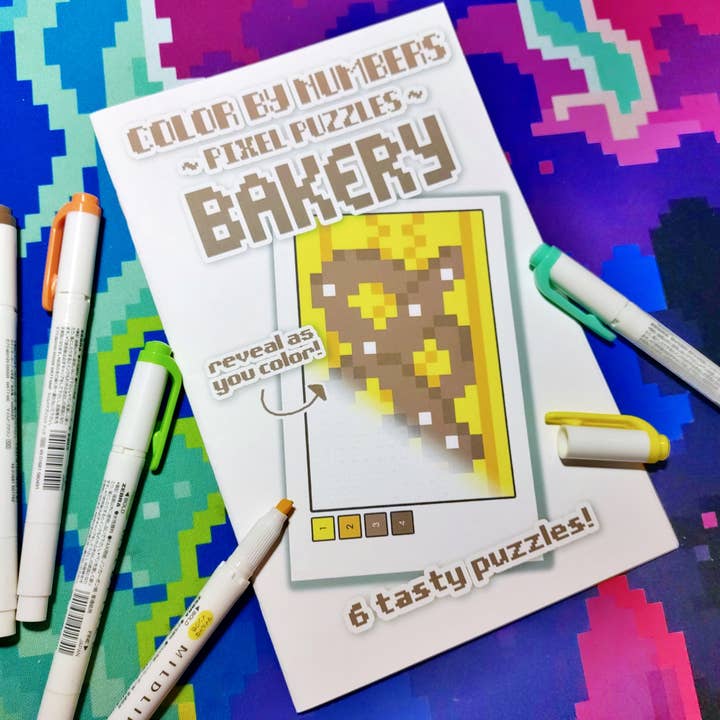Puzzles Pixel de Boulangerie - Petit Livre de Coloriage par Numéros pour la vente par Fresh Hot Flavors LLC
