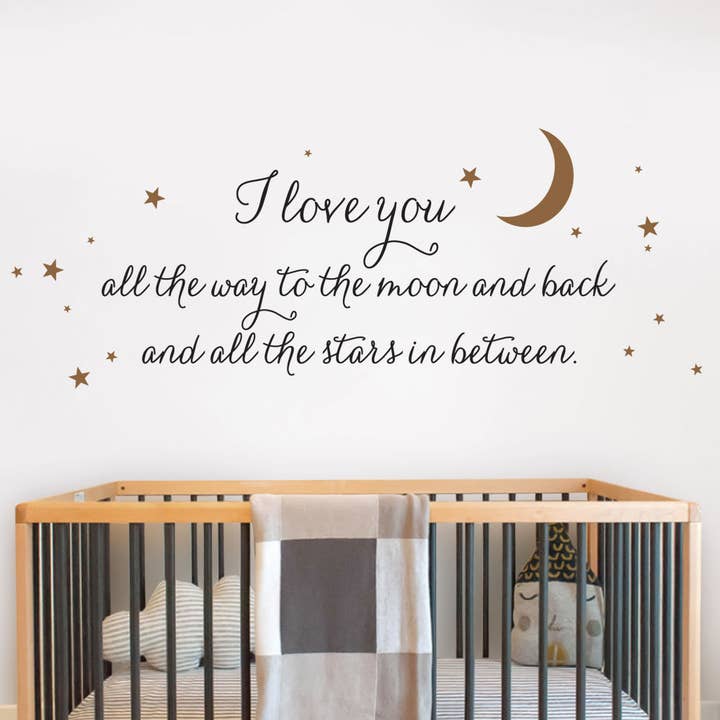 I Love You All The Way Quote Lettering Wall Decal for wholesale by Simple Shapes