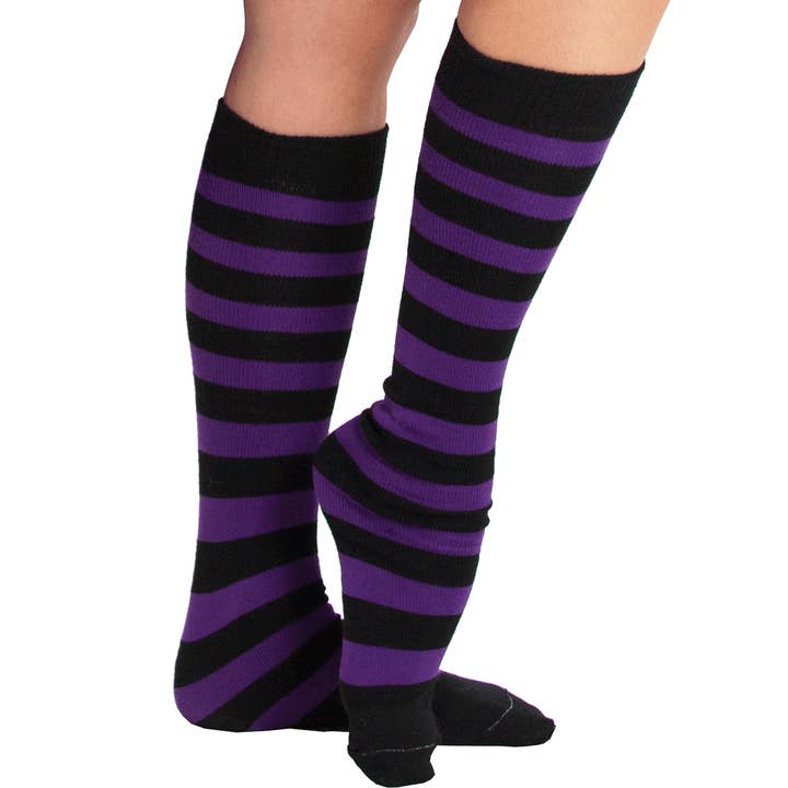 Black/Purple Striped Socks for wholesale by Chrissy's Socks
