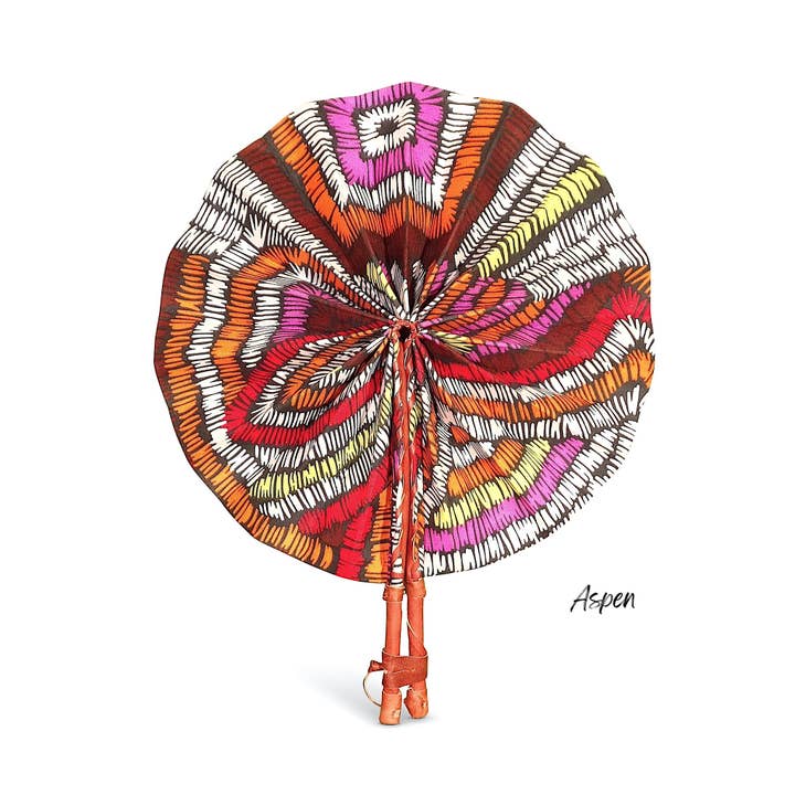 Ti-a Woven Goods - Wholesale Handheld Folding Fan - African Fabric Fan