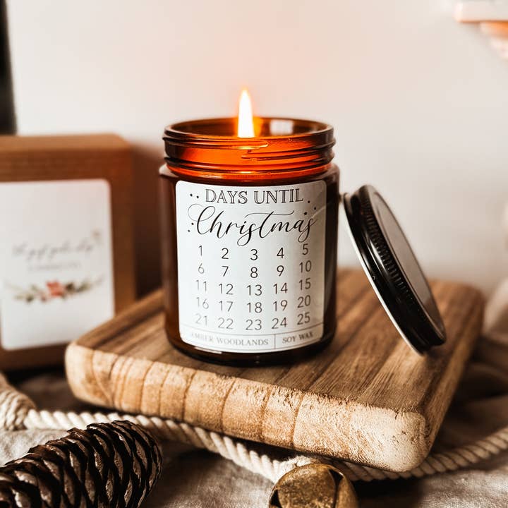 The Gift Gala Shop Candle Co. - Wholesale Jar/Filled Candle - 9 oz Advent Calendar Soy Candles | Rustic Christmas Candles