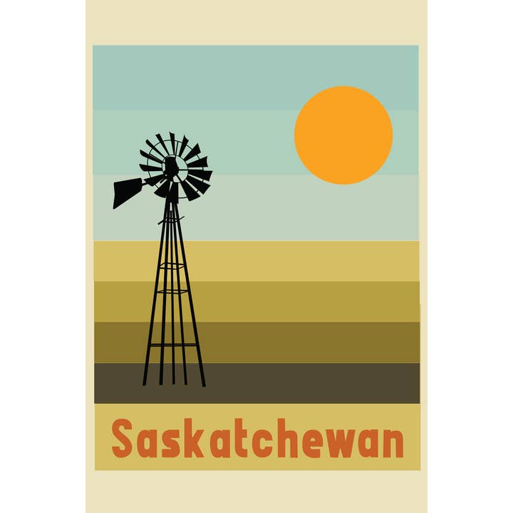 Saskatchewan Renewable Energy Retro Travel Wall Art for wholesale by Gotham Gifts