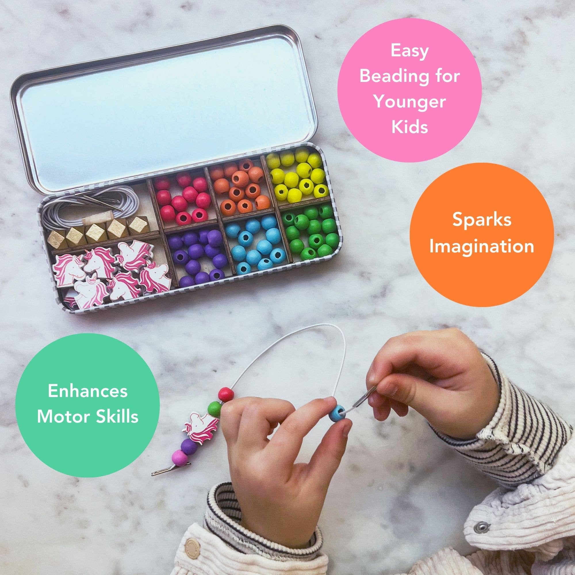 Cotton Twist (USA DUTIES PAID) - Vente Kit de fabrication de bijoux – enfant - Kit de perles avec bracelet en forme de licorne4