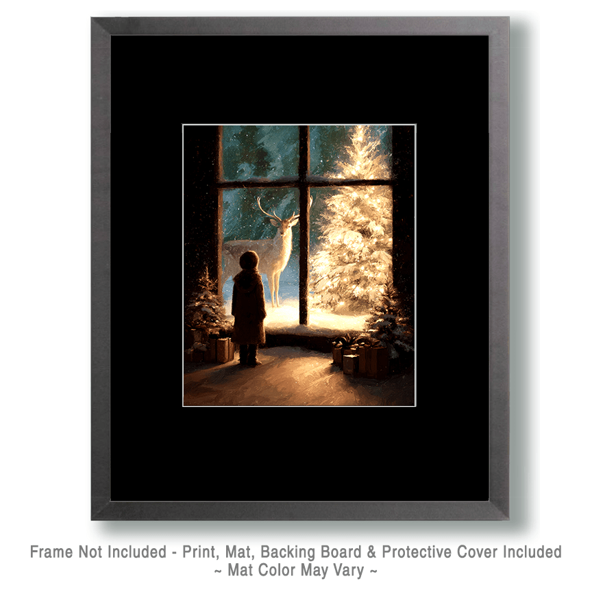 Mowbi - Wholesale Christmas Wall Art - The Christmas Deer Christmas Art Print - 8"x10" Artwork for 12"x14" Frame1