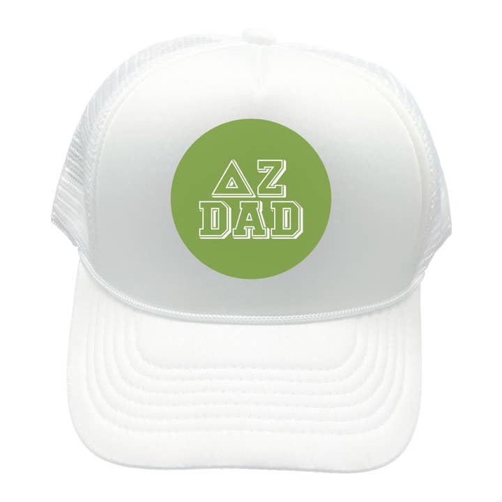 Sorority DAD White Trucker Hat - Choose Your Design/Pattern for wholesale by Sarahndipity Shop