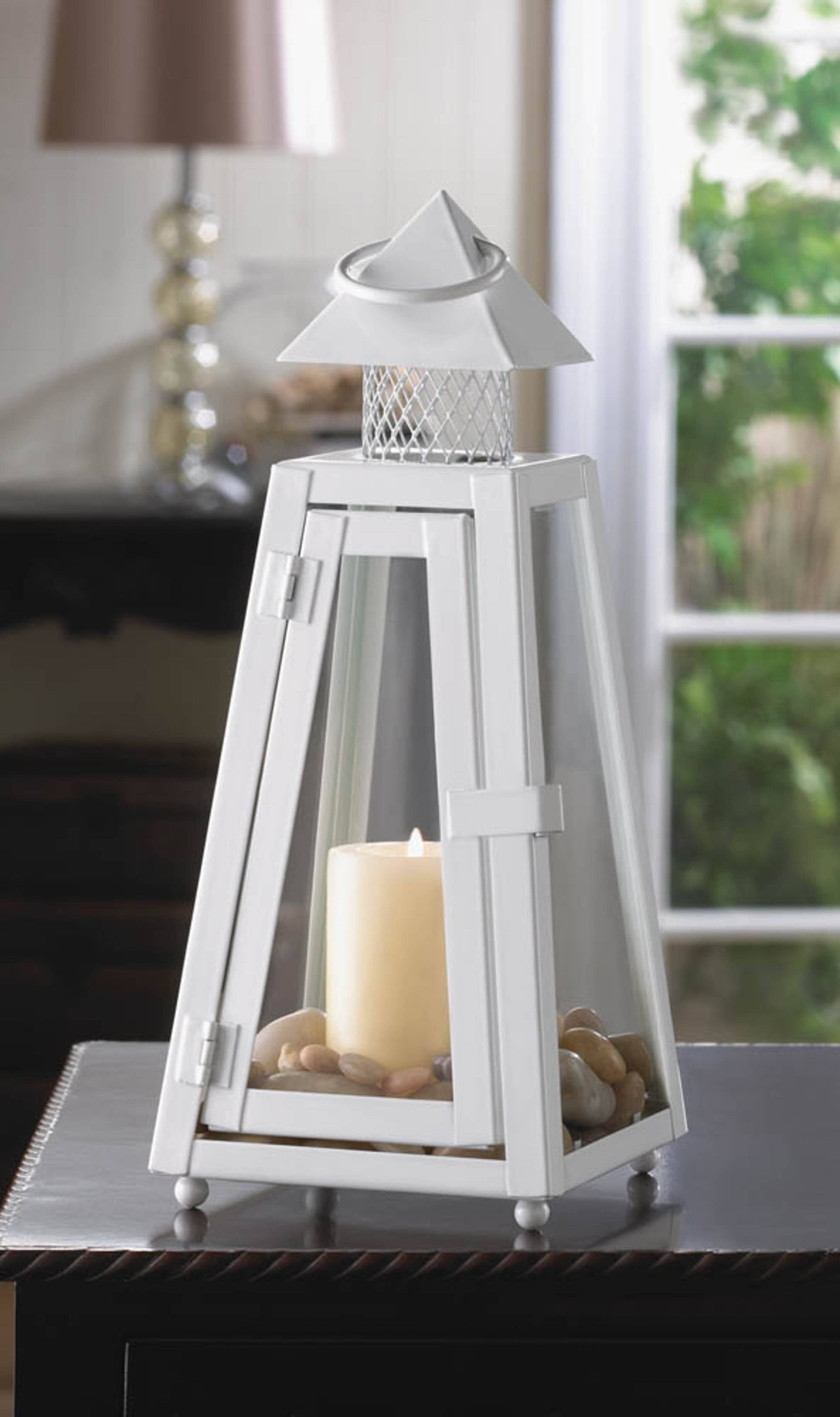 Zingz Home - Wholesale Lantern - Summit White Candle Lantern1