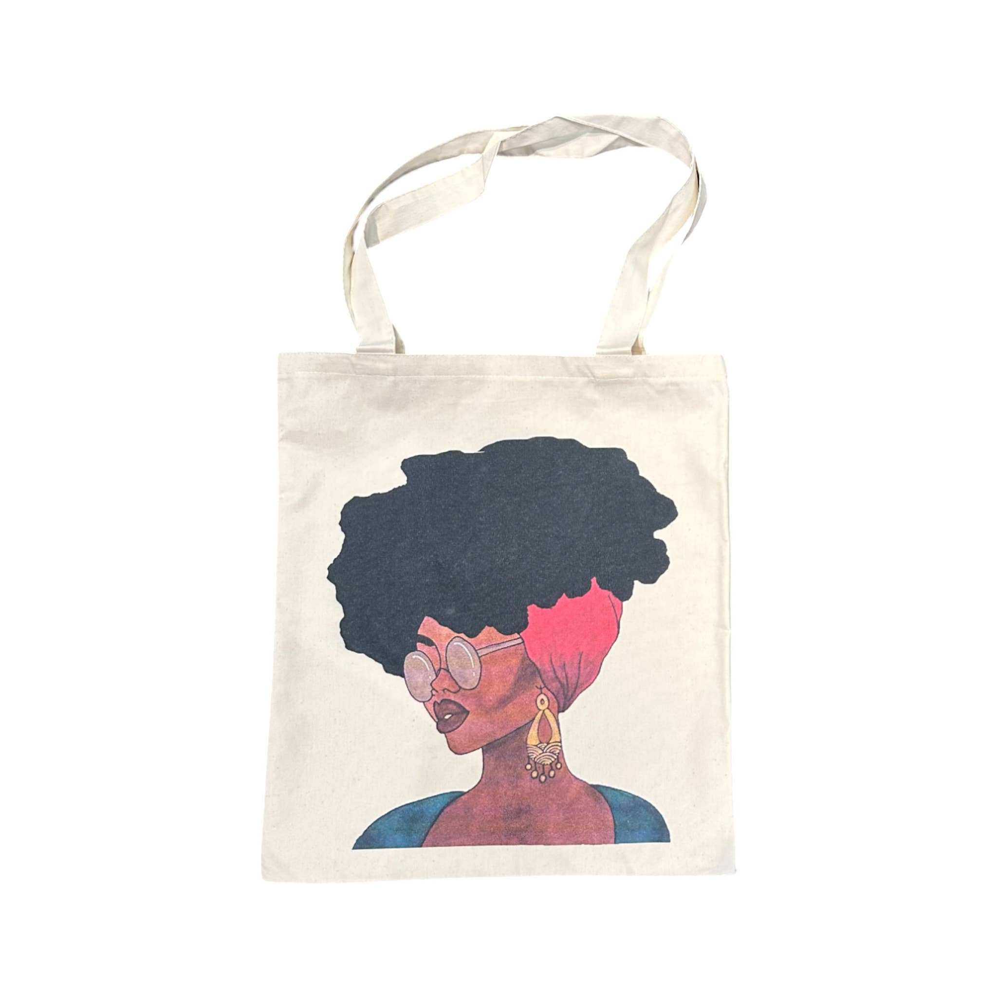 CRETE TRADING INC - Wholesale Tote Bag - Women's - Organic Cotton Tote Bag Cool Afro