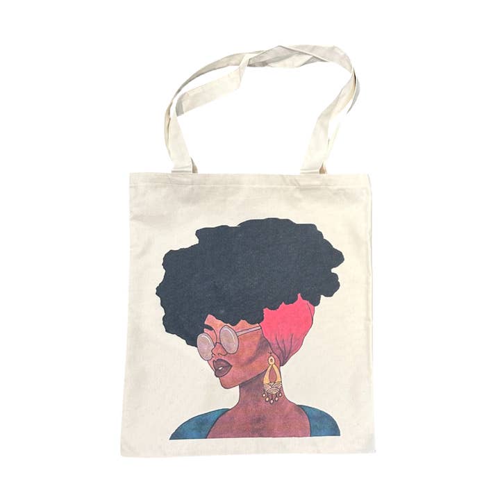 CRETE TRADING INC - Wholesale Tote Bag - Women's - Organic Cotton Tote Bag Cool Afro0