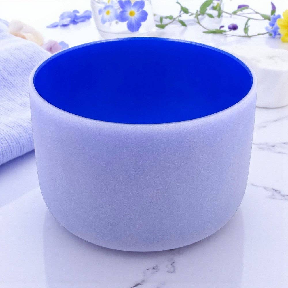 Earths Elements Wholesale - Vente Accessoire de méditation - Bol chantant en cristal - Indigo/Troisième œil, 10", Note La0