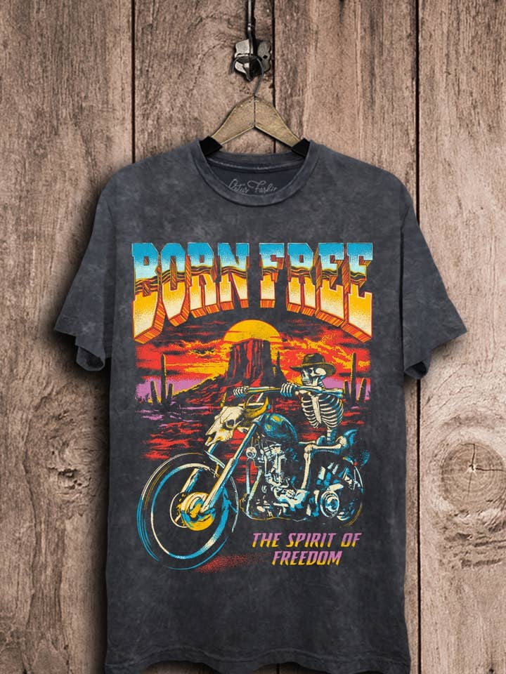 Nascido livre o espírito de liberdade Topo Gráfico por atacado de Lotus Fashion Collection