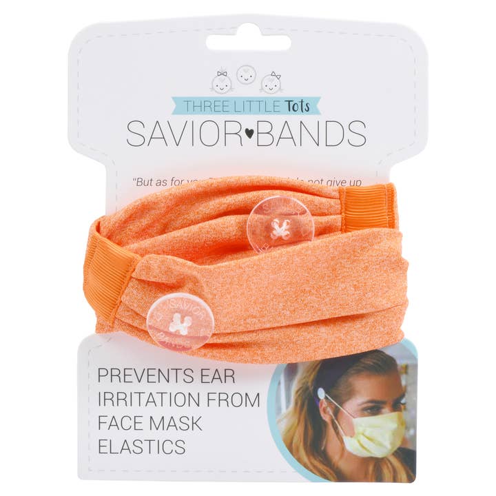 Savior Bands- Diademas con botones - Naranja para venta al por mayor de Three Little Tots