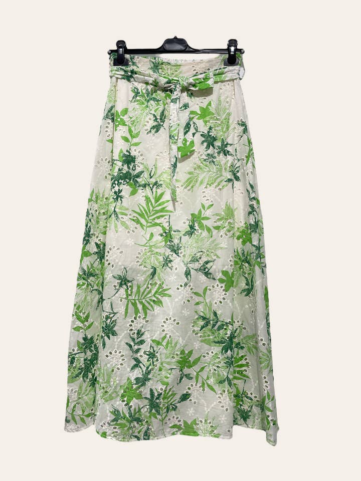 Nota bene - Wholesale Skirt - Women's - Long printed skirt with eyelet embroidery2