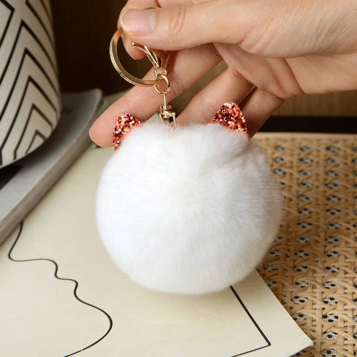 FurDecoration - Wholesale Keychain – Women's - Adorable Rex Rabbit Fur Owl Keychain8