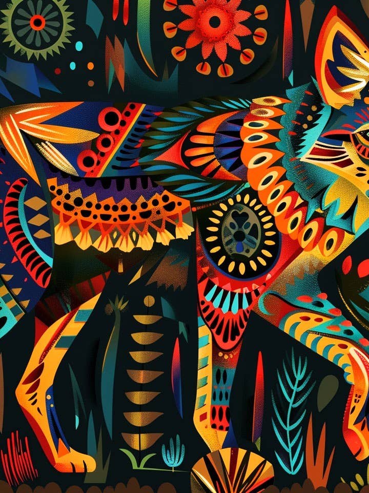 BOHO Style Wolf 8”x10” Art Print for wholesale by Mowbi