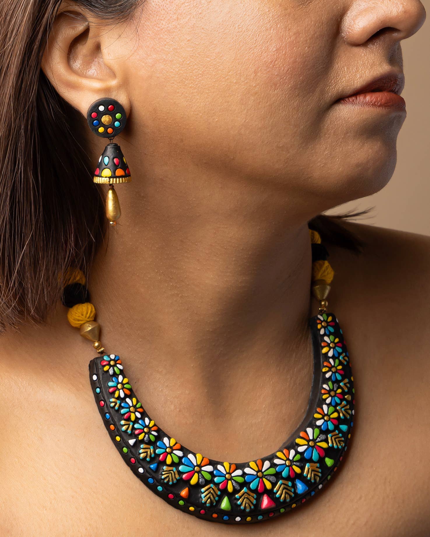 House of Kraft Jewelry & Accessories - Wholesale Jewelry Set - Geometric Jewelry Set | Clay Jewelry | Chocker Jewelry