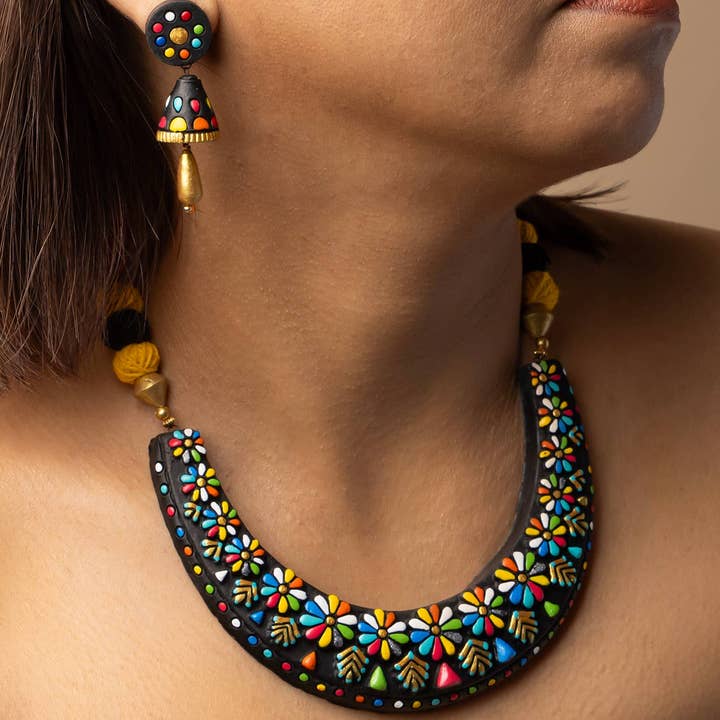 House of Kraft - Wholesale Jewelry Set - Geometric Jewelry Set | Clay Jewelry | Chocker Jewelry0