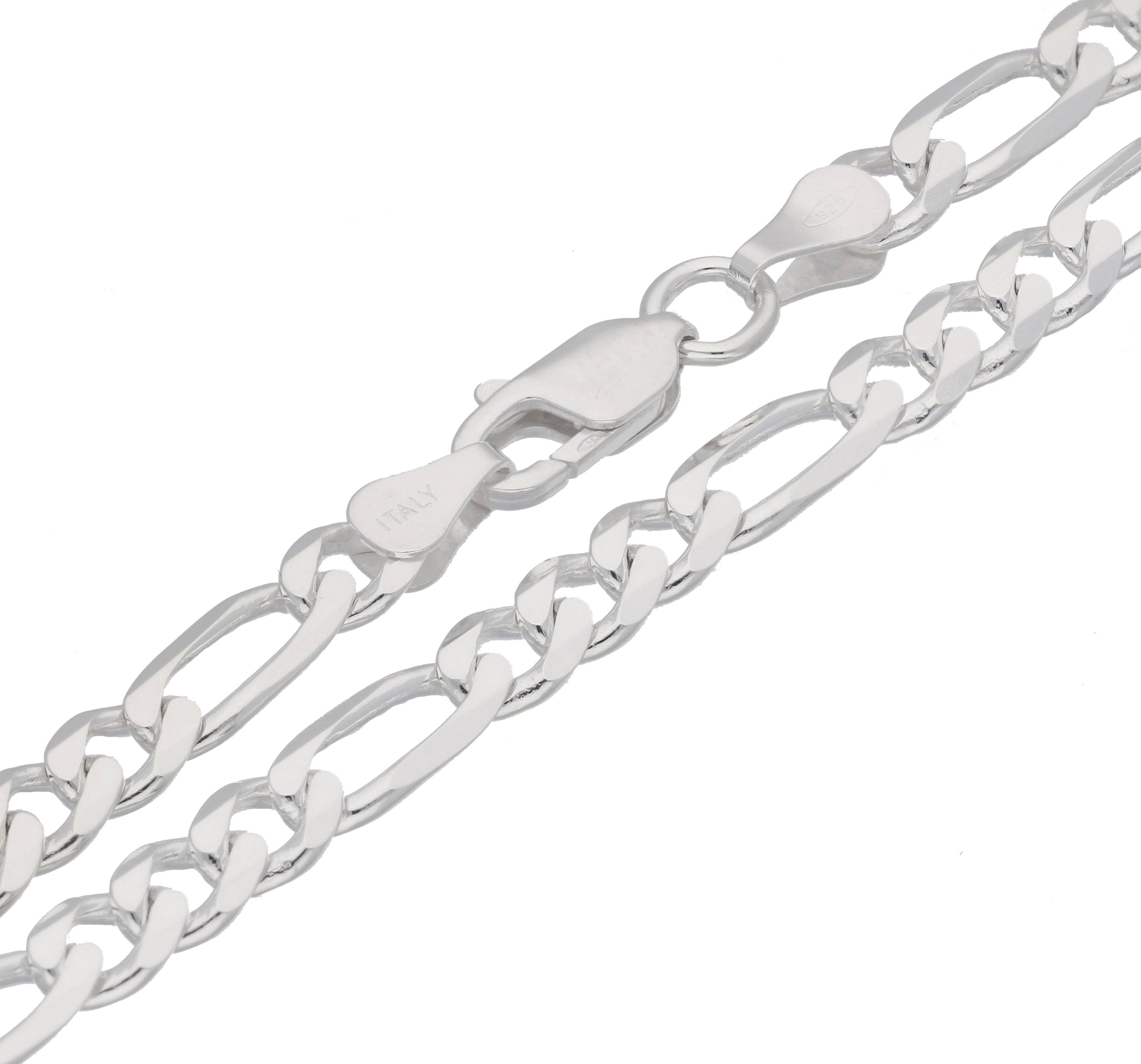 Silver Insanity - Wholesale Link & Chain Necklace - Diamond-Cut 3mm Wide Sterling Silver Figaro Chain Necklace