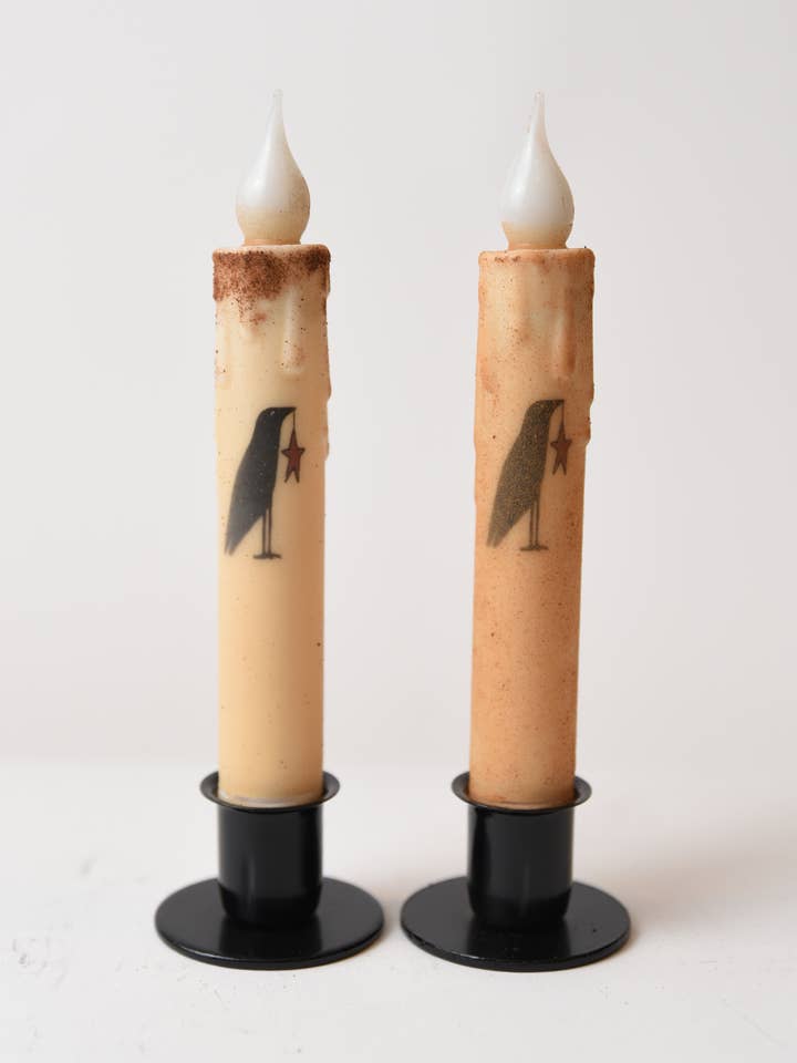 Bougie effilée à minuterie LED étoile de corbeau pour la vente par LMS Wholesale