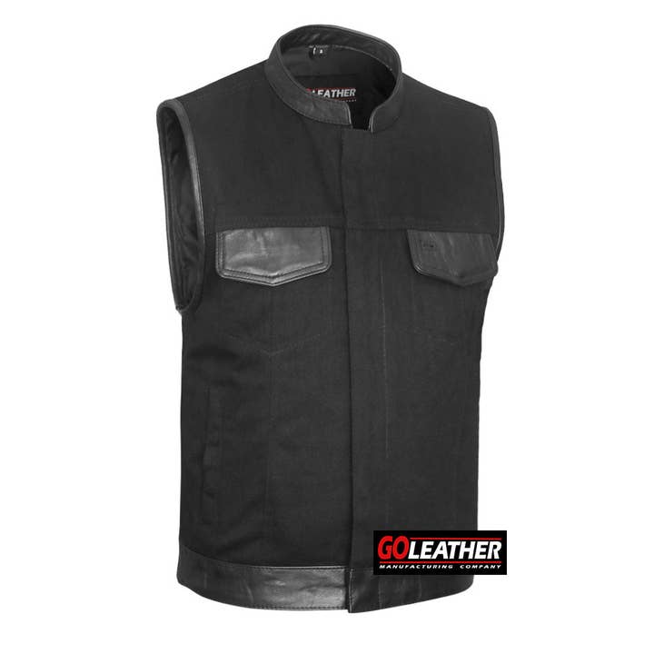 Phantom - Denim med läderdetaljer för wholesale av Goleather