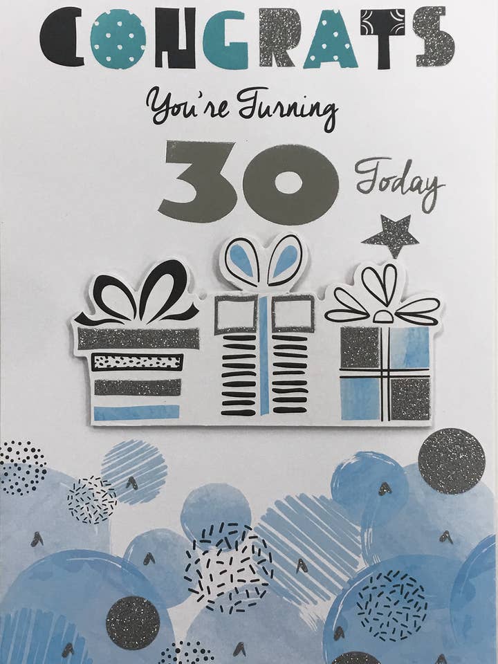 Rosedale Gold Birthday Greeting Cards - Age 30 (3pk) 19972 for wholesale by A-Line Greetings