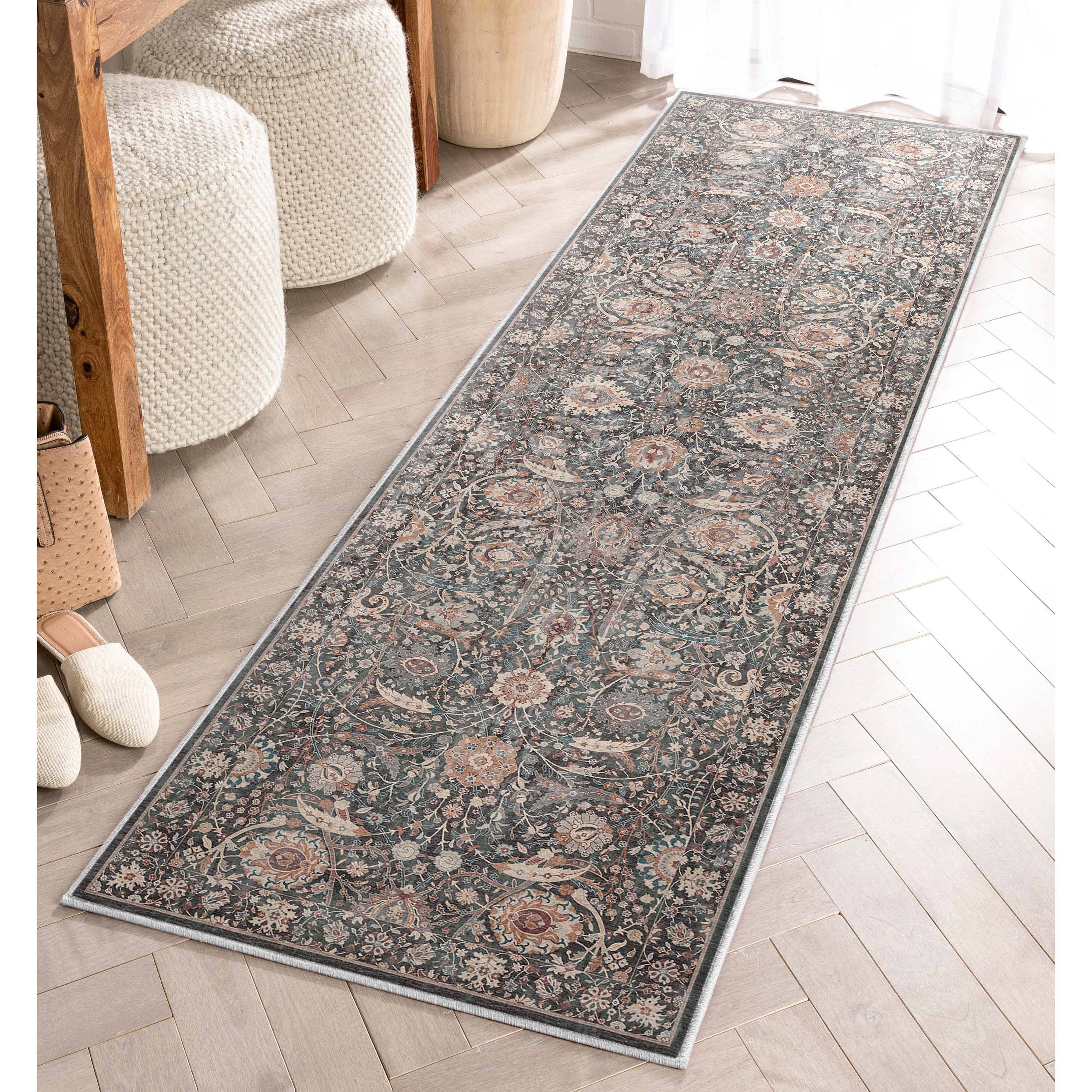 Well Woven - Wholesale Area Rug - Liana Vintage Oriental Charcoal Grey Flat-Weave Rug7