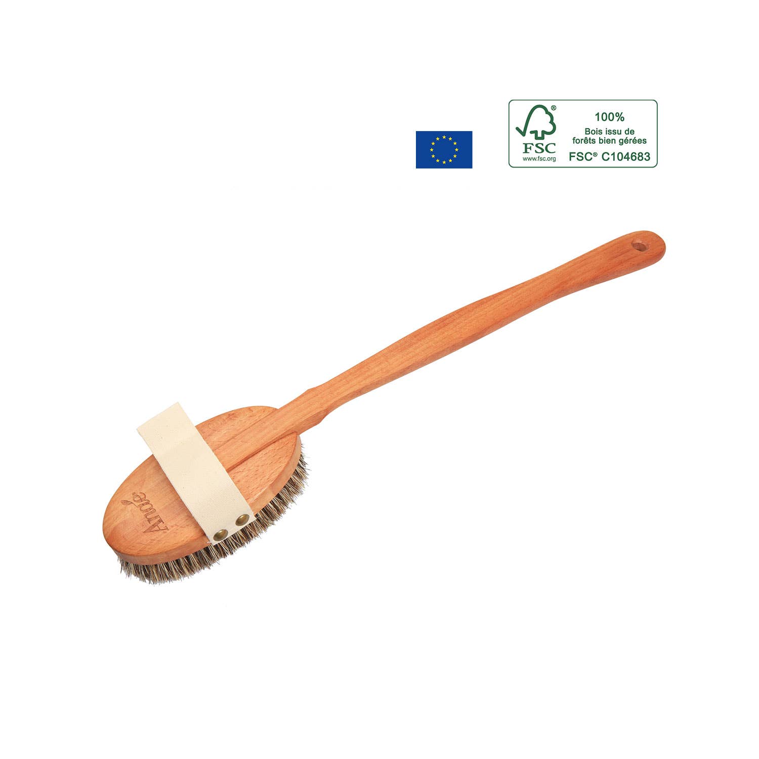Anaé - Wholesale Body Brush - Body Massage Brush With Handle - Horsehair