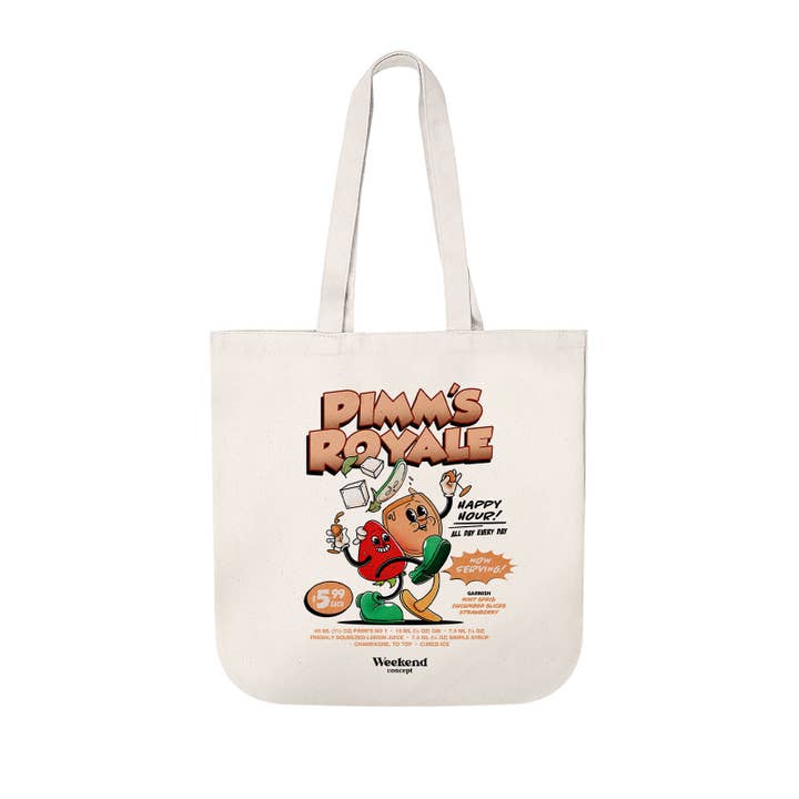 Pimm's Royale Organic Spring Tote Bag for wholesale by Weekend Concept